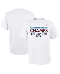 Big Boys and Girls Fanatics White Colorado Avalanche 2022 Western Conference Champions Locker Room T-shirt