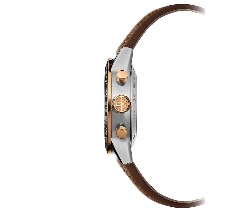 Raymond Weil Men's Swiss Automatic Chronograph Freelancer Brown Leather Strap Watch 43.5mm