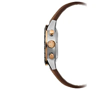 Raymond Weil Men's Swiss Automatic Chronograph Freelancer Brown Leather Strap Watch 43.5mm