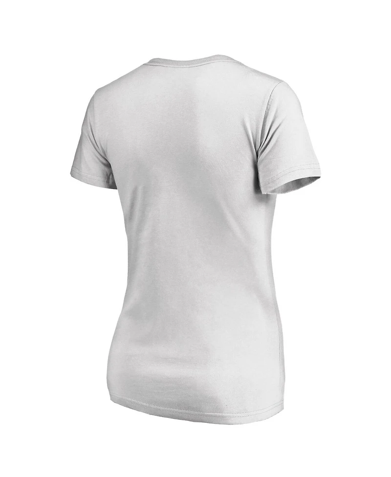 Women's Fanatics White Phoenix Suns Primary Logo Team V-Neck T-shirt
