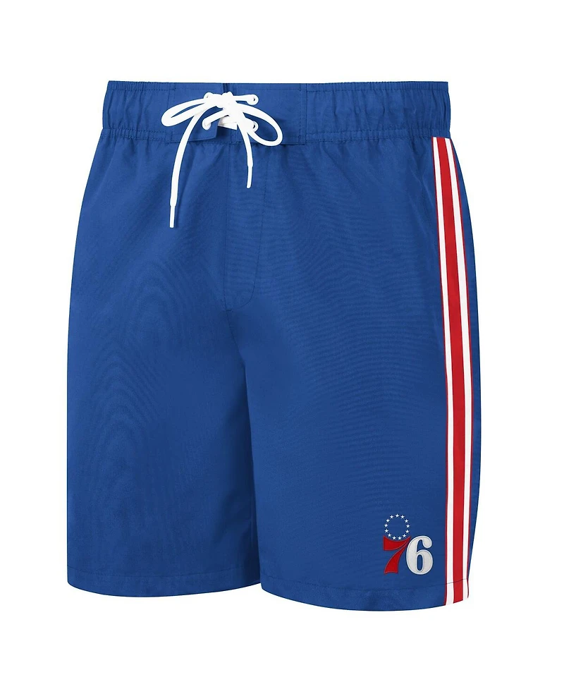 Men's G-iii Sports by Carl Banks Royal, Red Philadelphia 76ers Sand Beach Volley Swim Shorts