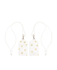 Kate Spade Id Holder - White with Gold Polka Dots