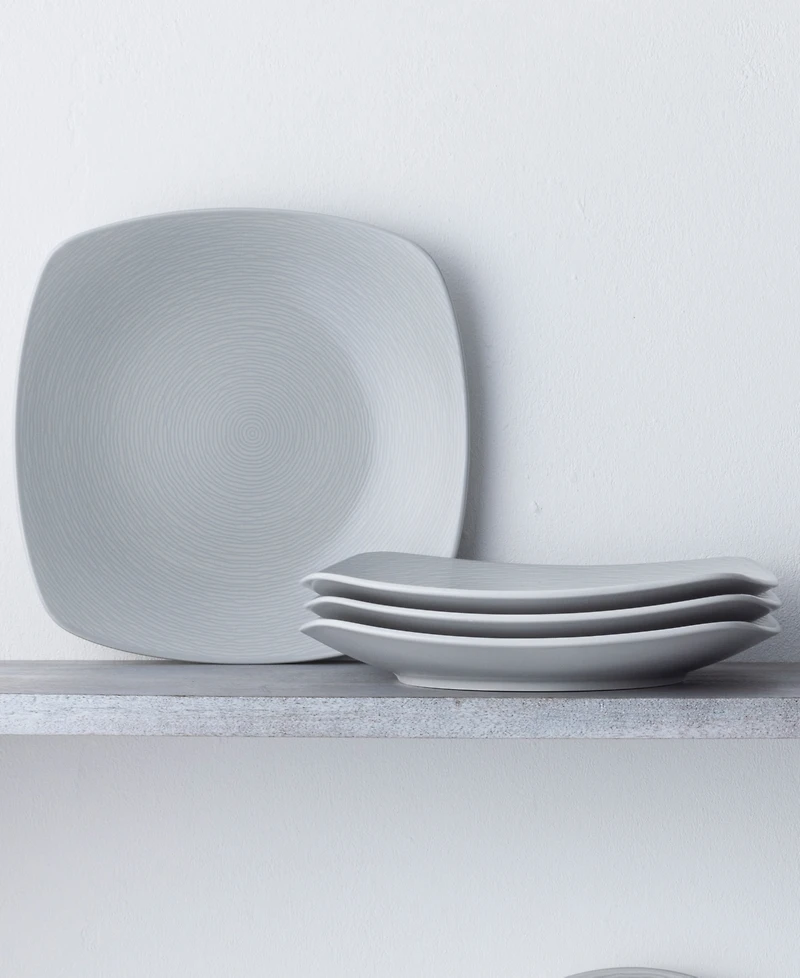 Noritake Swirl Square Dinner Plates, Set of 4