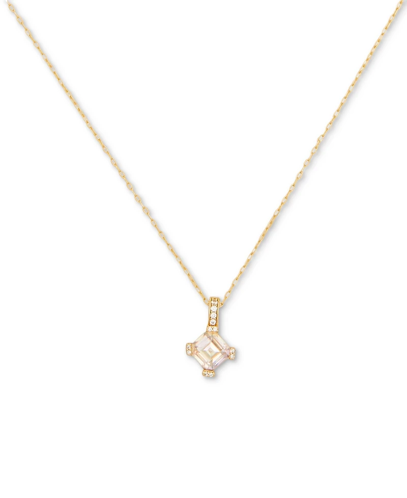 Kate Spade New York Pave & Square Cubic Zirconia Mini Pendant Necklace, 16" + 3" extender