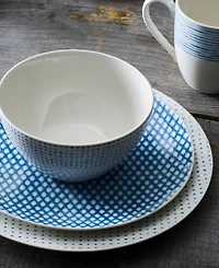 Noritake Hammock Dots Coupe Dinner Plates, Set of 4