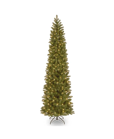 National Tree Company Downswept Douglas R Pencil Slim Fir Tree with Clear Lights, 9ft
