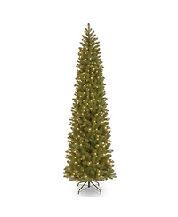 National Tree Company Downswept Douglas R Pencil Slim Fir Tree with Clear Lights, 9ft