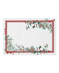 Elrene Winter Holiday Berry Fabric 4 Piece Placemat Set, 13" x 19"