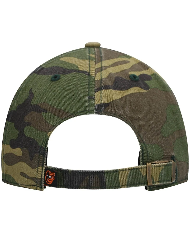 Men's '47 Brand Camo Baltimore Orioles Team Clean Up Adjustable Hat