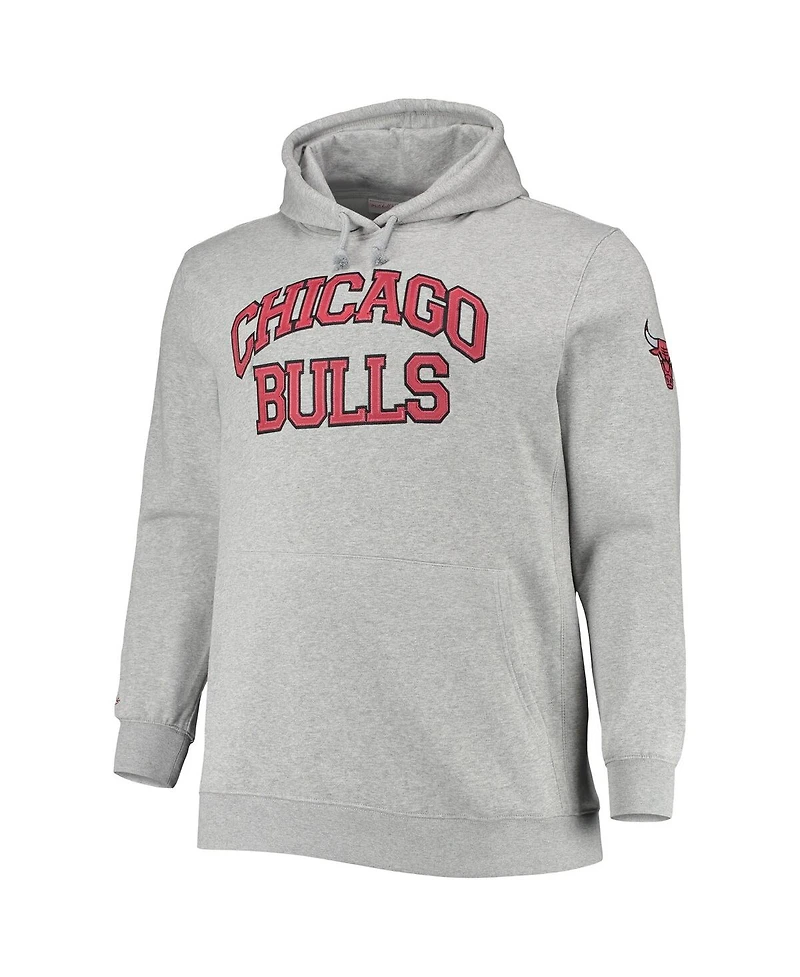 Men's Mitchell & Ness Scottie Pippen Heathered Gray Chicago Bulls Big and Tall Name Number Pullover Hoodie