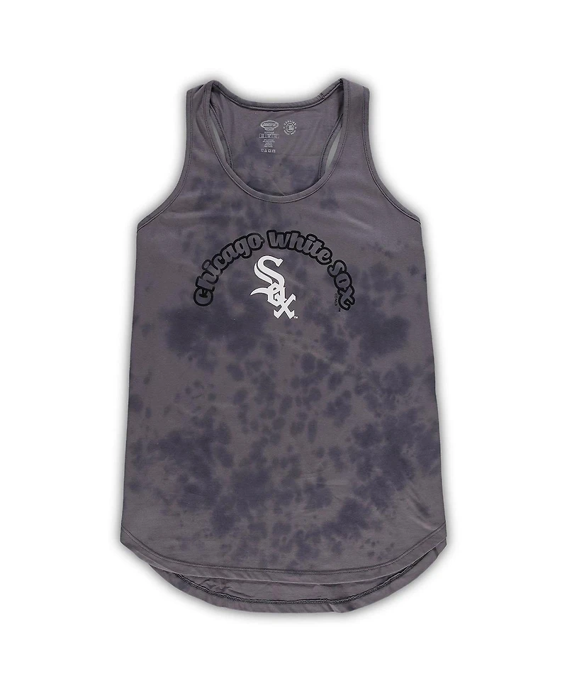 Women's Concepts Sport Charcoal Chicago White Sox Plus Size Jersey Tank Top and Pants Sleep Set