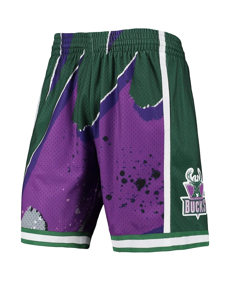 Men's Mitchell & Ness Purple Milwaukee Bucks Hardwood Classics 2000 Hyper Hoops Swingman Shorts