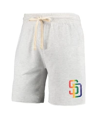 Men's Concepts Sport Oatmeal San Diego Padres Mainstream Logo Terry Tri-Blend Shorts