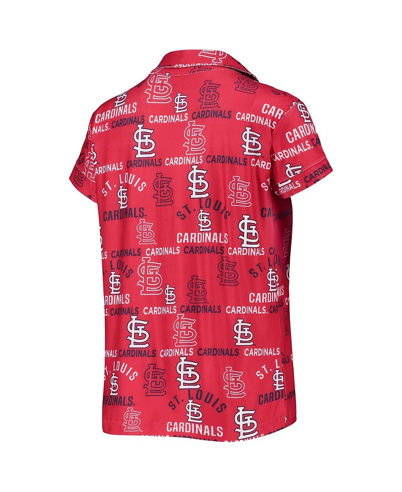 Women's Concepts Sport Red St. Louis Cardinals Flagship Allover Print Top and Shorts Sleep Set