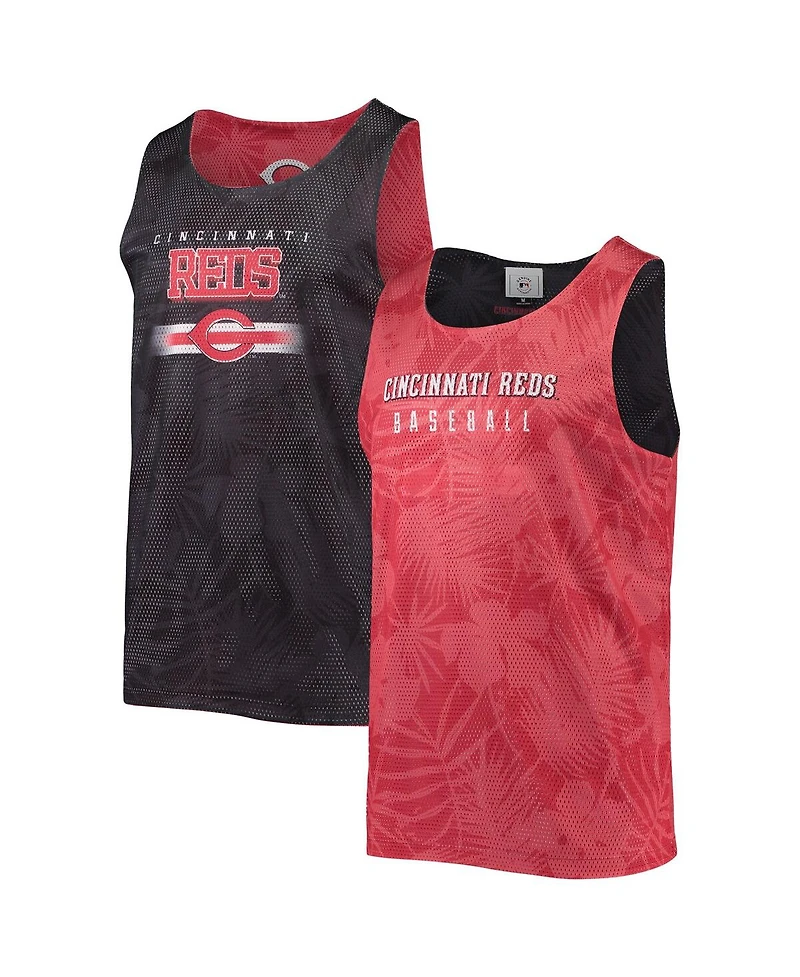 Men's Foco Red Cincinnati Reds Floral Reversible Mesh Tank Top
