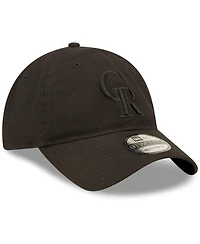 Men's New Era Colorado Rockies Black on Black Core Classic 2.0 9TWENTY Adjustable Hat