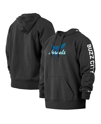 Men's New Era Black Charlotte Hornets 2021/22 City Edition Big and Tall Pullover Hoodie