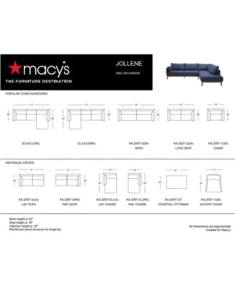 Jollene Fabric Sectional Sofa Collection Created For Macys