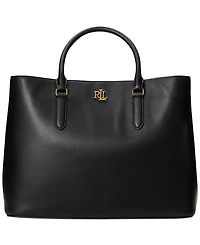 Lauren Ralph Women's Full-Grain Smooth Leather Large Marcy Satchel