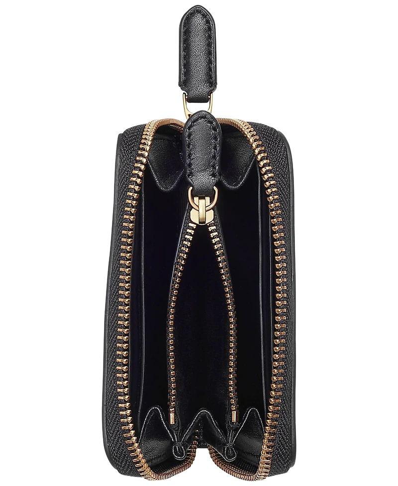 Women's Full-Grain Leather Small Zip Continental Wallet