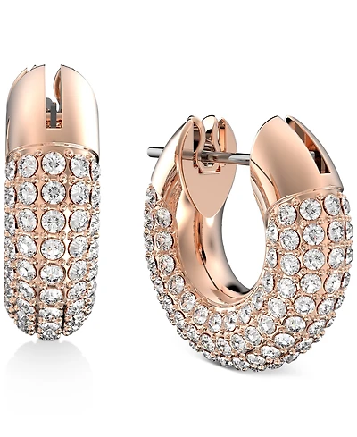 Swarovski Gold-Tone Pave Crystal Dextera Hoop Earrings, 0.62"