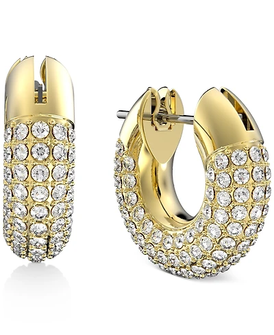 Swarovski Gold-Tone Pave Crystal Dextera Hoop Earrings, 0.62"