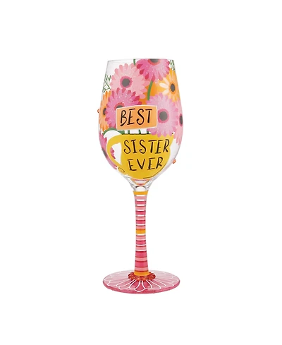 Lolita Best Sister Ever Wine Glass, 15 oz