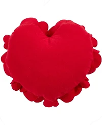 Saro Lifestyle Felt Heart Design Decorative Pillow, 13" x