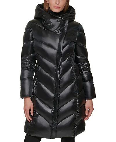 Calvin Klein Women's Faux-Fur-Lined Hooded Down Puffer Coat