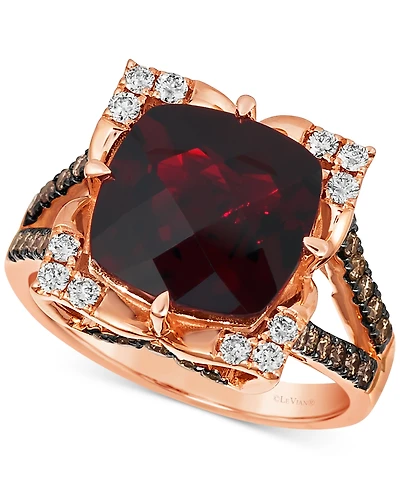 Le Vian Pomegranate Garnet (5-1/4 ct. t.w.) & Diamond (5/8 ct. t.w.) Statement Ring in 14k Rose Gold