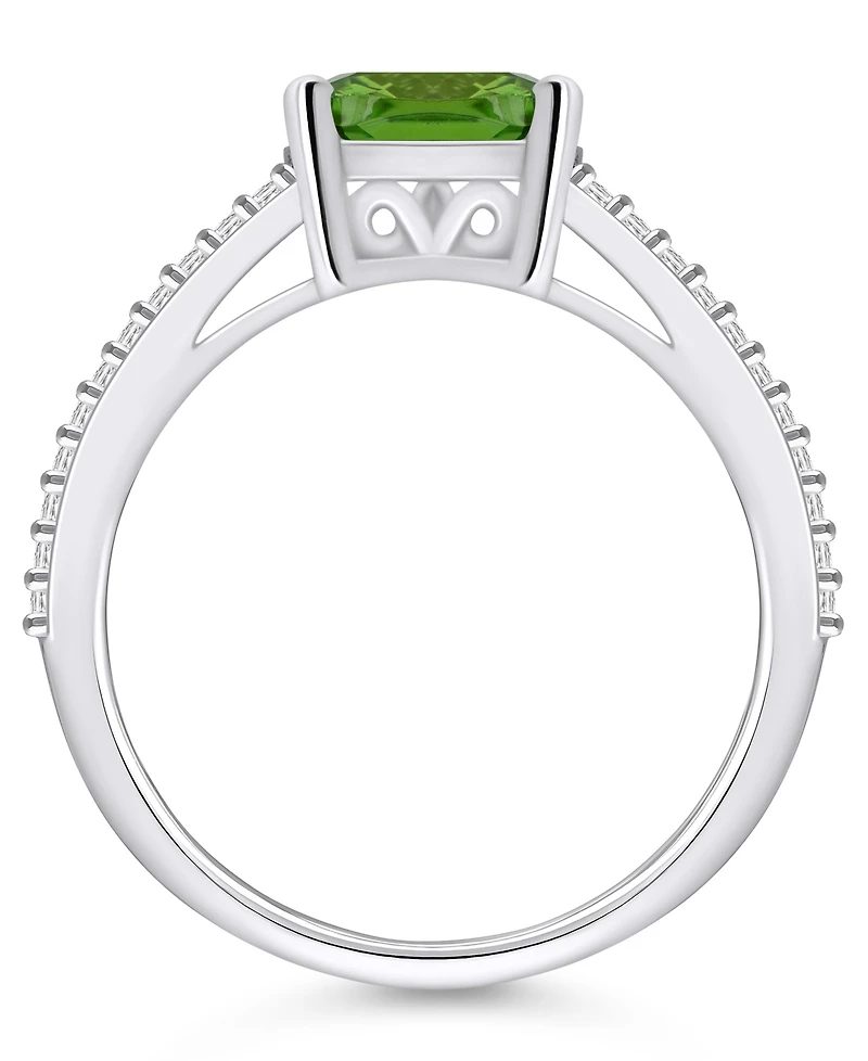 Macy's Peridot and Diamond Accent Ring 14K White Gold
