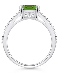 Macy's Peridot and Diamond Accent Ring 14K White Gold