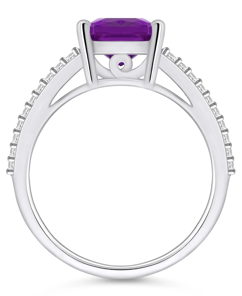 Macy's Amethyst and Diamond Accent Ring 14K White Gold