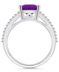 Macy's Amethyst and Diamond Accent Ring 14K White Gold