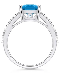 Macy's Blue Topaz and Diamond Accent Ring 14K Gold