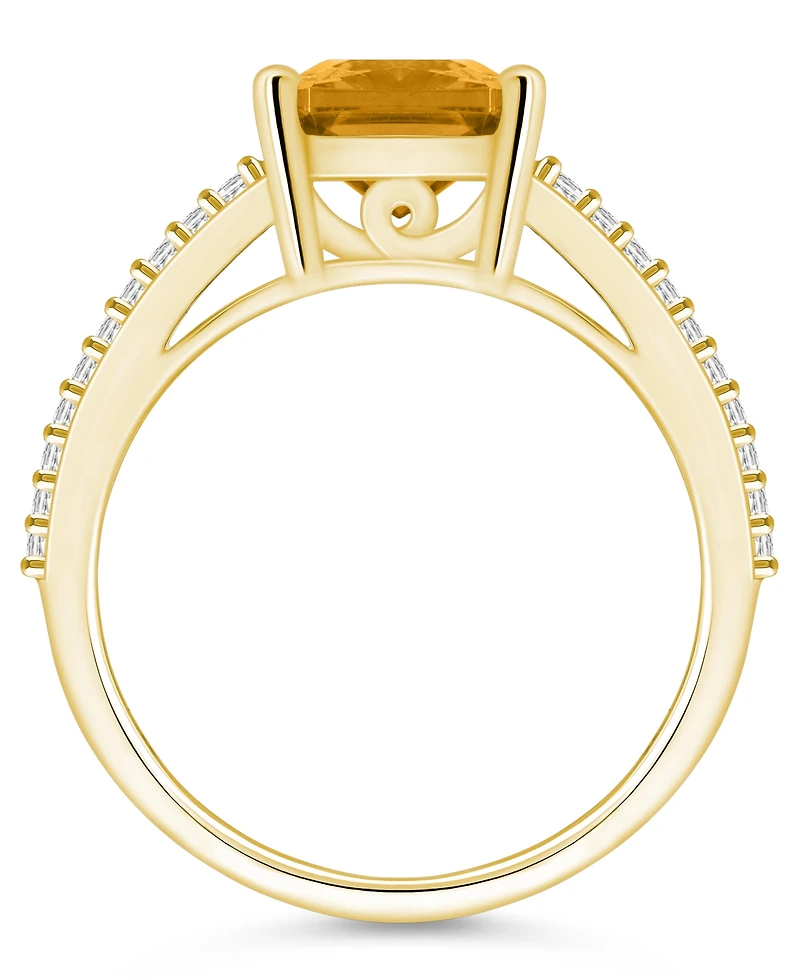 Macy's Citrine and Diamond Accent Ring 14K Yellow Gold