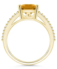Macy's Citrine and Diamond Accent Ring 14K Yellow Gold