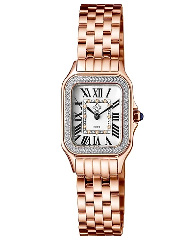Gevril Women's Milan Swiss Quartz Rose Stainless Steel Bracelet Watch 27.5mm