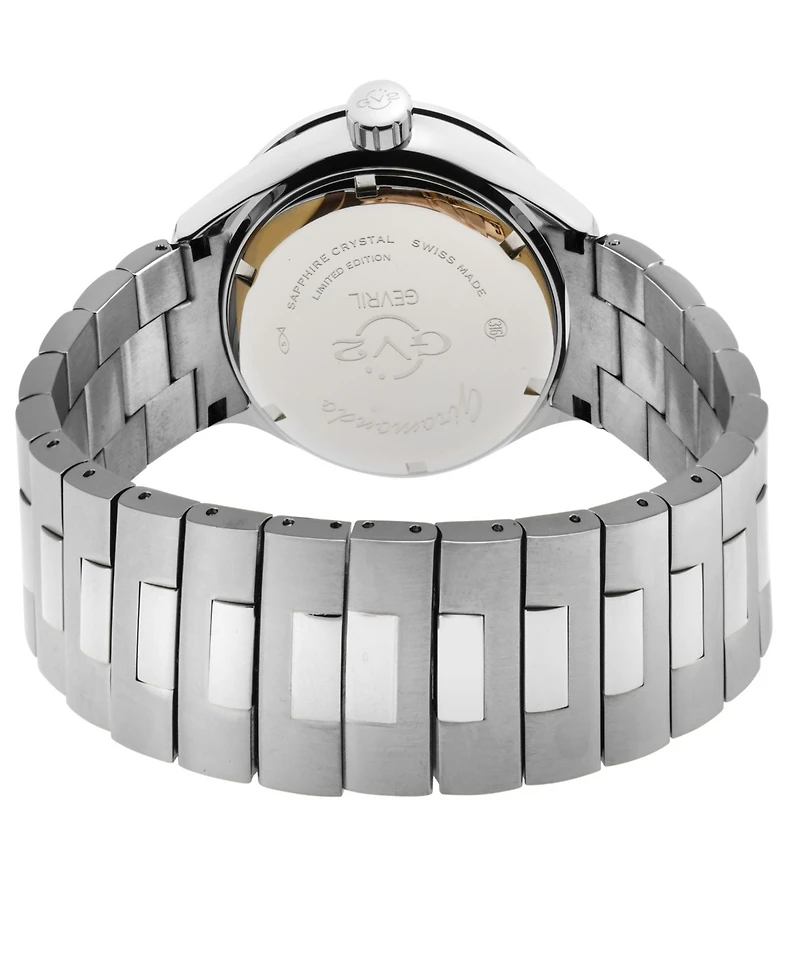 Gevril Men's Giromondo Swiss Quartz Silver-Tone Stainless Steel Bracelet Watch 42mm