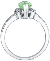 Green Quartz (1-5/8 ct. t.w.) & Diamond (1/10 ct. t.w.) Ring in Sterling Silver