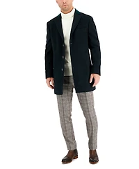 Tallia Men's Wool Blend Solid Overcoat