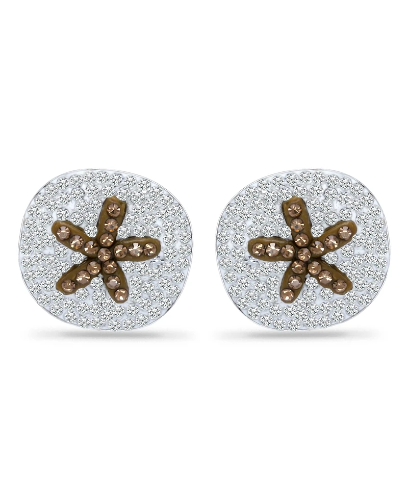 Giani Bernini Crystal Sand Dollar Sterling Silver Stud Earrings