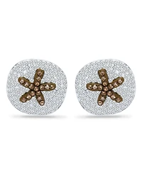 Giani Bernini Crystal Sand Dollar Sterling Silver Stud Earrings
