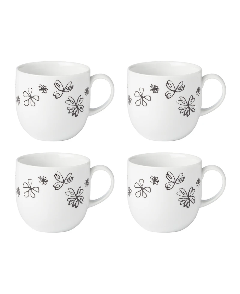 kate spade new york Garden Doodle 4 Piece Mugs Set