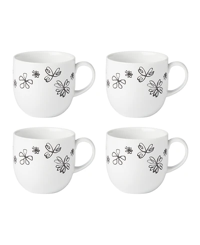 kate spade new york Garden Doodle 4 Piece Mugs Set
