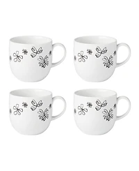 kate spade new york Garden Doodle 4 Piece Mugs Set