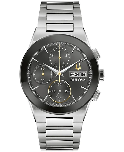 Bulova Men's Chronograph Modern Millennia Stainless Steel Bracelet Watch 41mm