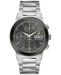 Bulova Men's Chronograph Modern Millennia Stainless Steel Bracelet Watch 41mm