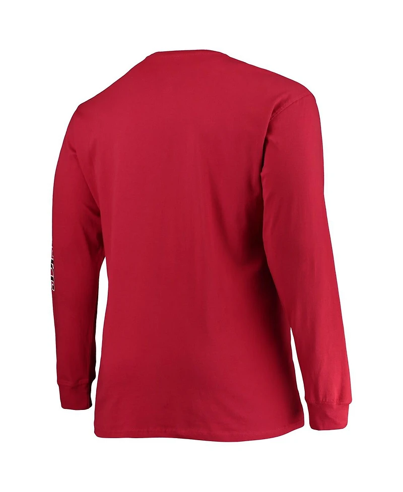 Men's Champion Cardinal Arkansas Razorbacks Big and Tall 2-Hit Long Sleeve T-shirt