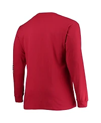 Men's Champion Cardinal Arkansas Razorbacks Big and Tall 2-Hit Long Sleeve T-shirt